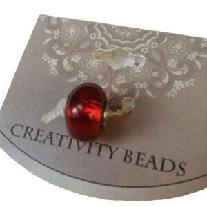 Creativity Beads Sterling Silver Red Slider Charm